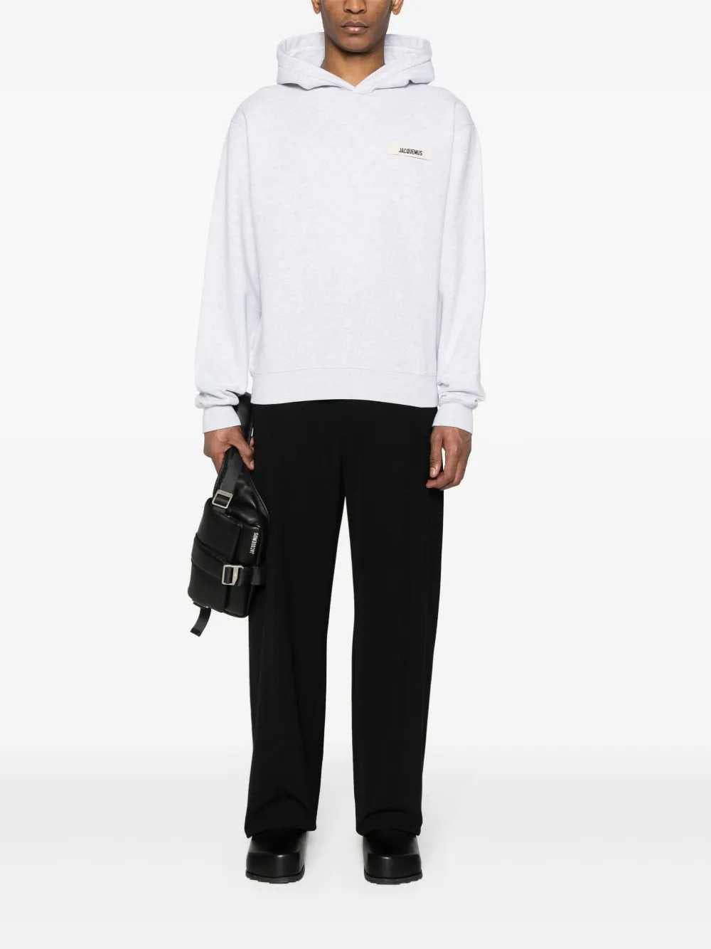 Jacquemus Men Grosgrain Logo-Appliqué Hoodie