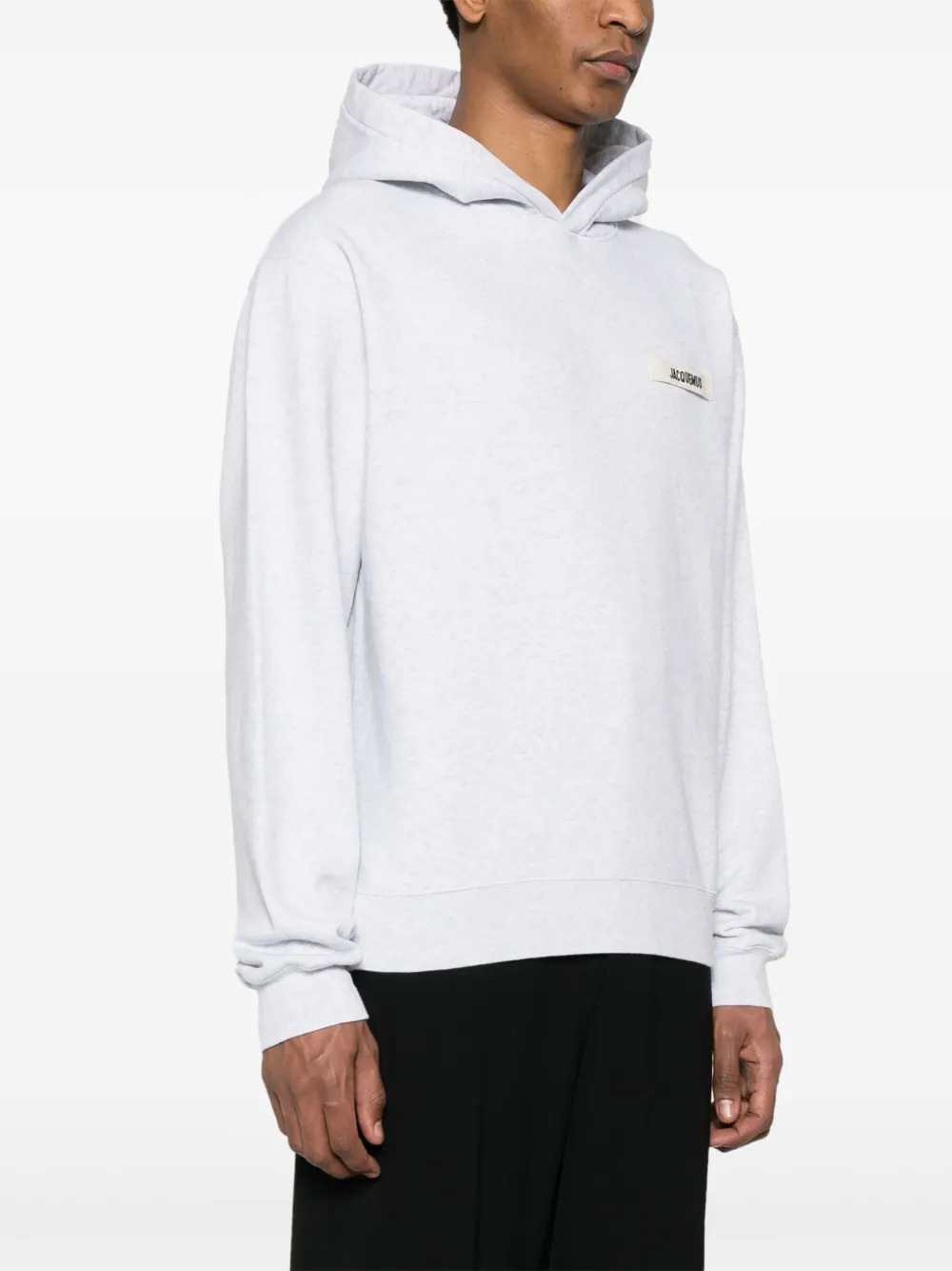 Jacquemus Men Grosgrain Logo-Appliqué Hoodie