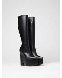 Versace Platform Wedge KneeHigh Boots Women Black