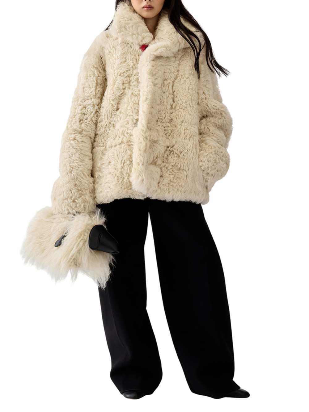Jacquemus Women Shearling Pea Coat.