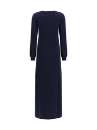 Malo Women Long Cashmere Crewneck Dress
