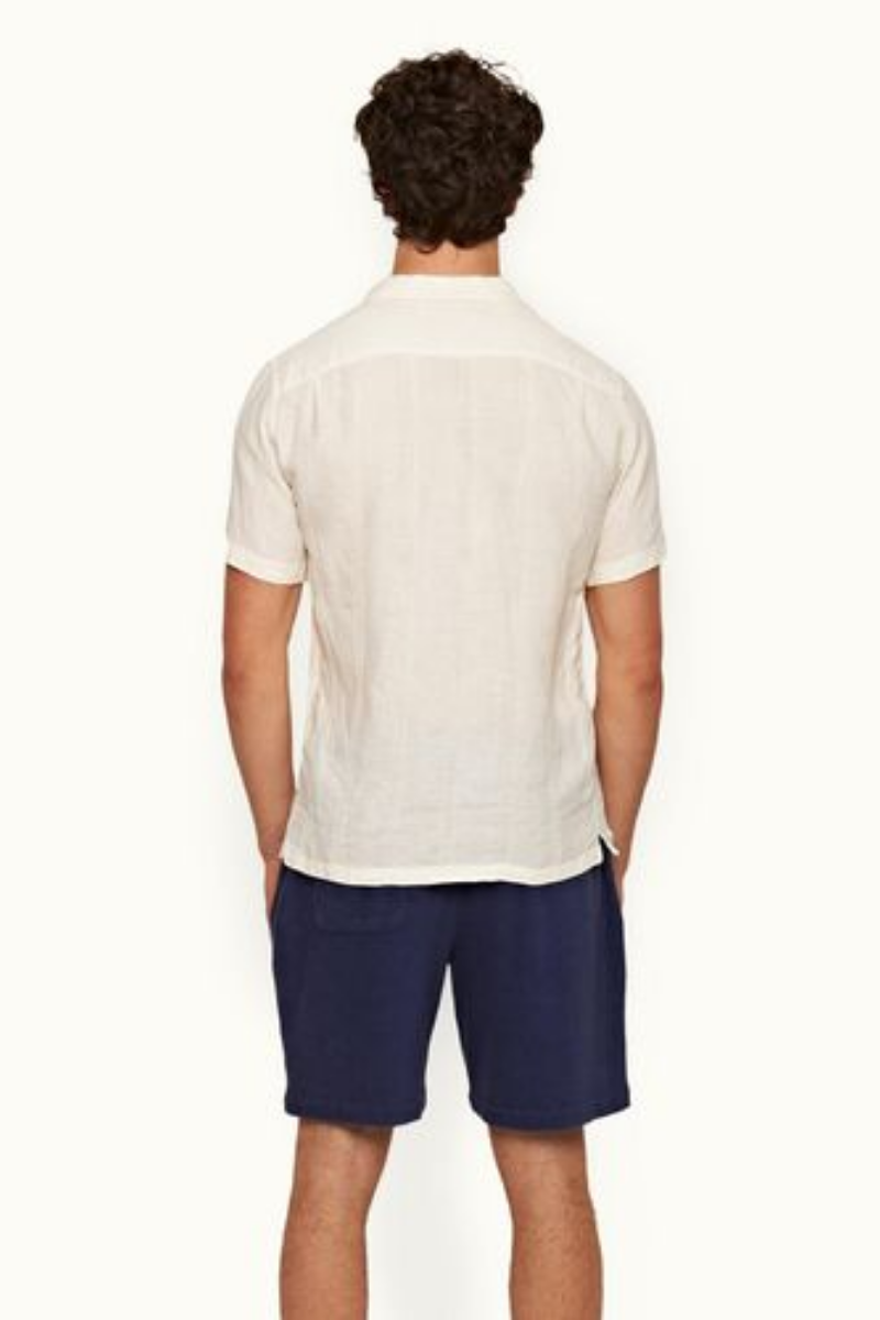Orlebar Brown Hibbert Linen Woven Stripe-277940-Sandbar