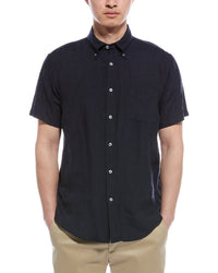 Brooks Brothers Regular Fit Linen Shirt Blue