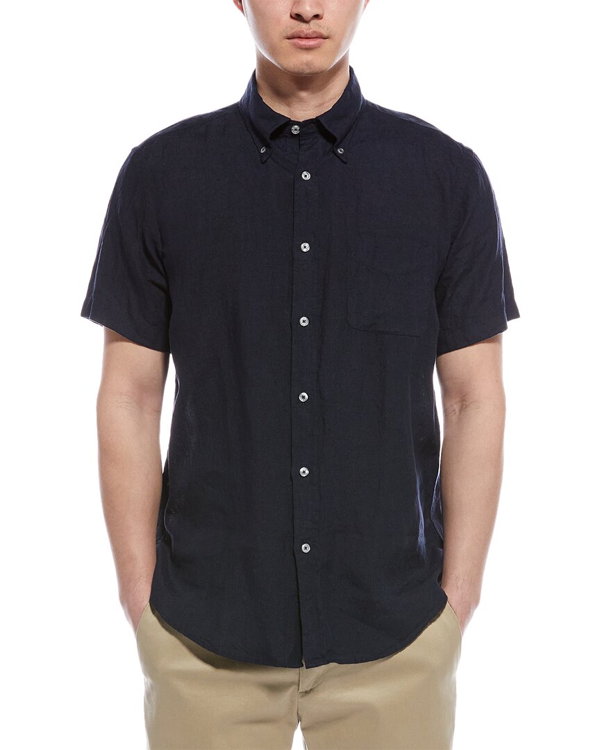 Brooks Brothers Regular Fit Linen Shirt Blue