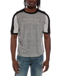 Autumn Cashmere Autumn Cashmere Colorblock Saddle Linen-Blend T-Shirt