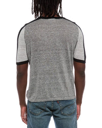 Autumn Cashmere Autumn Cashmere Colorblock Saddle Linen-Blend T-Shirt