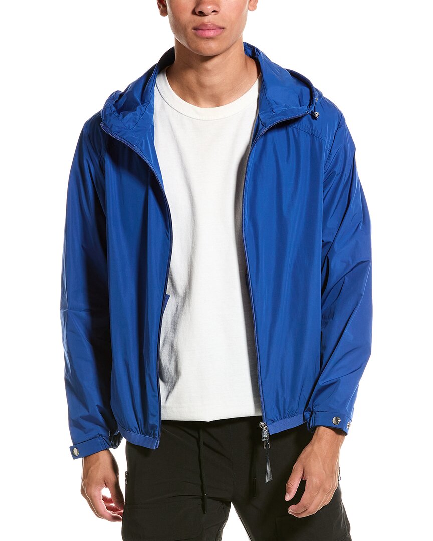 Moncler Hooded Rain Jacket Blue