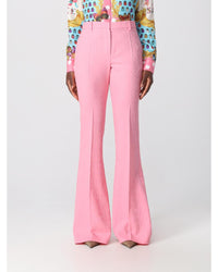 Versace Flared Pants Embossed Logo Women Pink 8 Pink