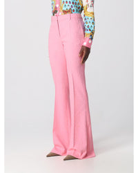 Versace Flared Pants Embossed Logo Women Pink