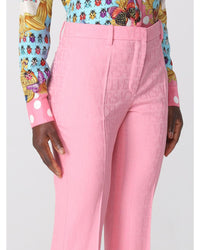Versace Flared Pants Embossed Logo Women Pink
