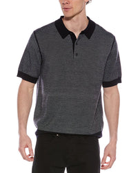 Vince Birdseye Wool-Blend Polo Shirt Blue
