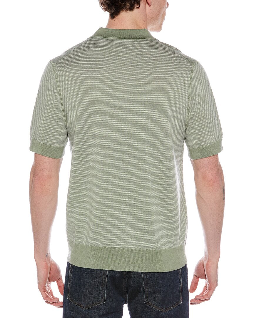 Vince Birdseye Wool Polo Sweater