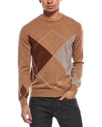 Brodie Cashmere Argyle Wool & Cashmere-Blend Crewneck Sweater