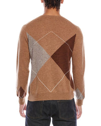 Brodie Cashmere Argyle Wool & Cashmere-Blend Crewneck Sweater