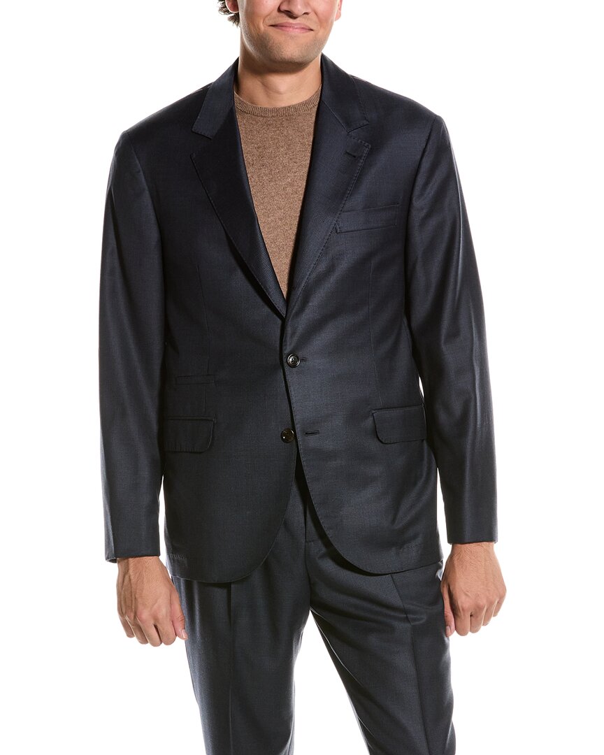 Brunello Cucinelli Wool Suit With Pleated Pant