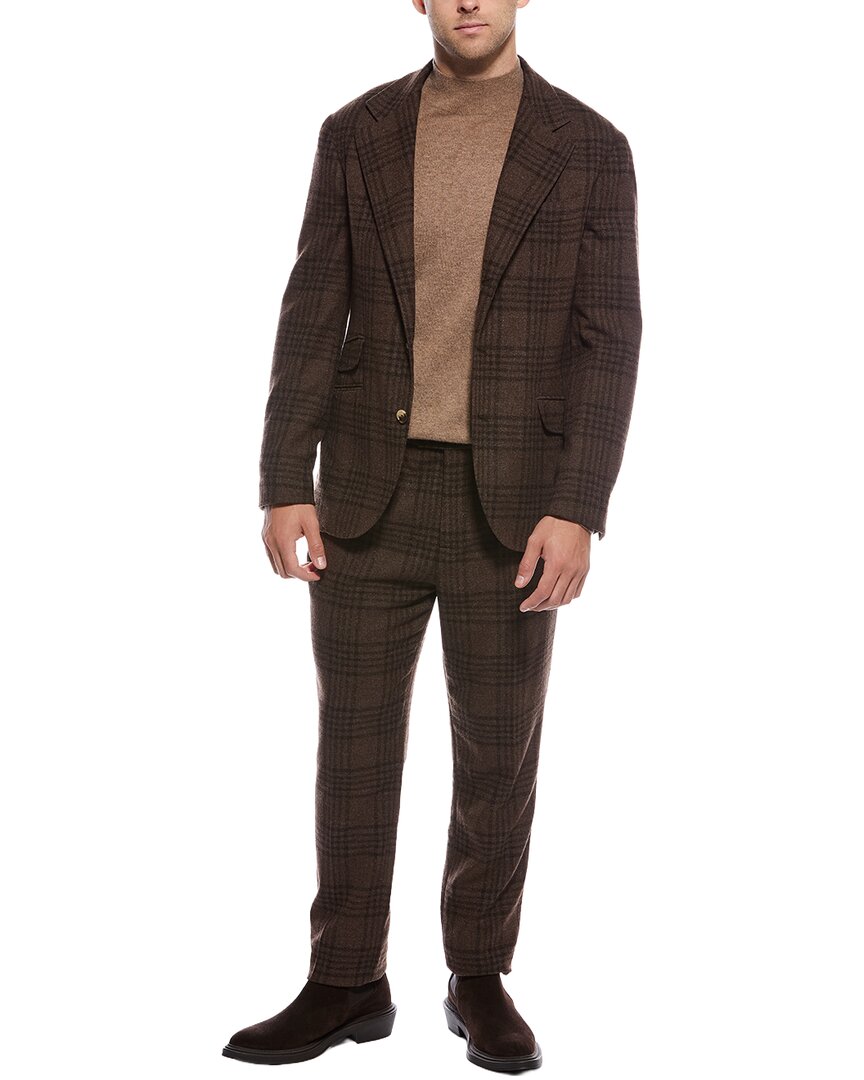 Brunello Cucinelli 2Pc Pleated-Front Wool & Silk-Blend Suit