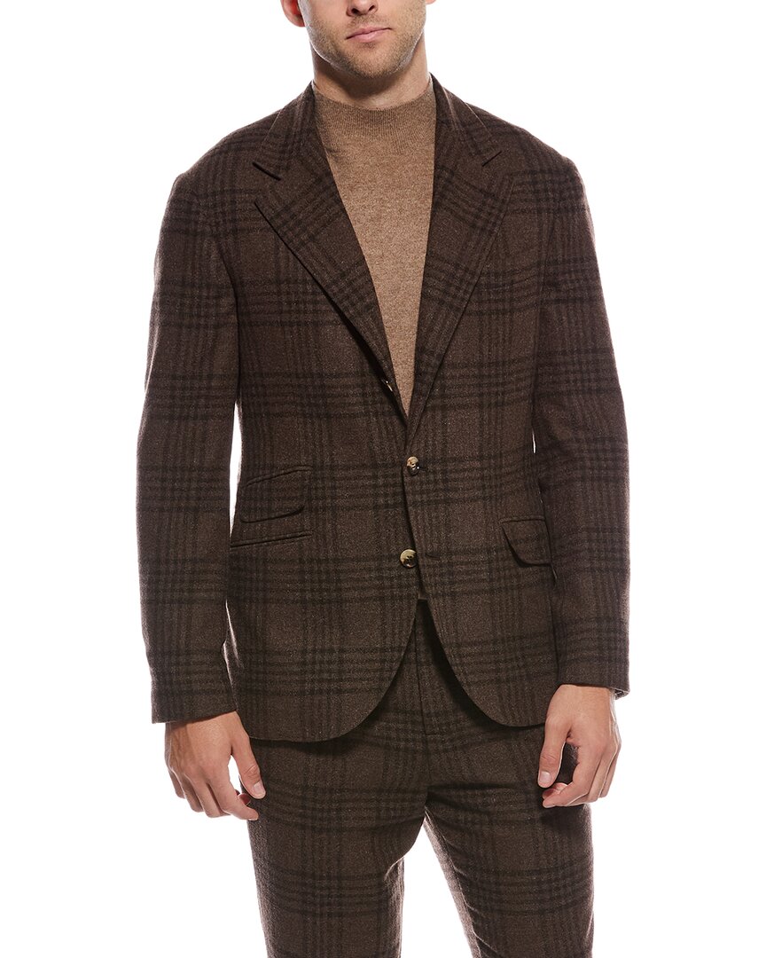 Brunello Cucinelli 2Pc Pleated-Front Wool & Silk-Blend Suit