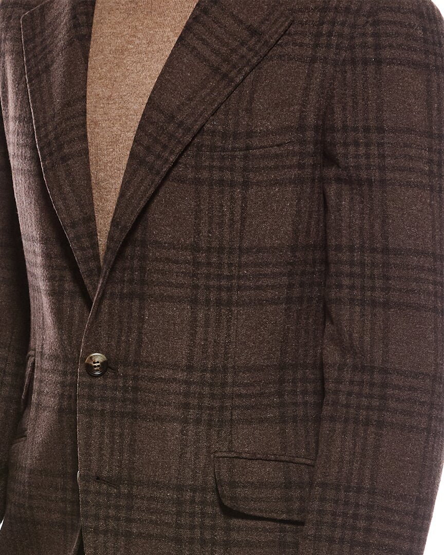 Brunello Cucinelli 2Pc Pleated-Front Wool & Silk-Blend Suit