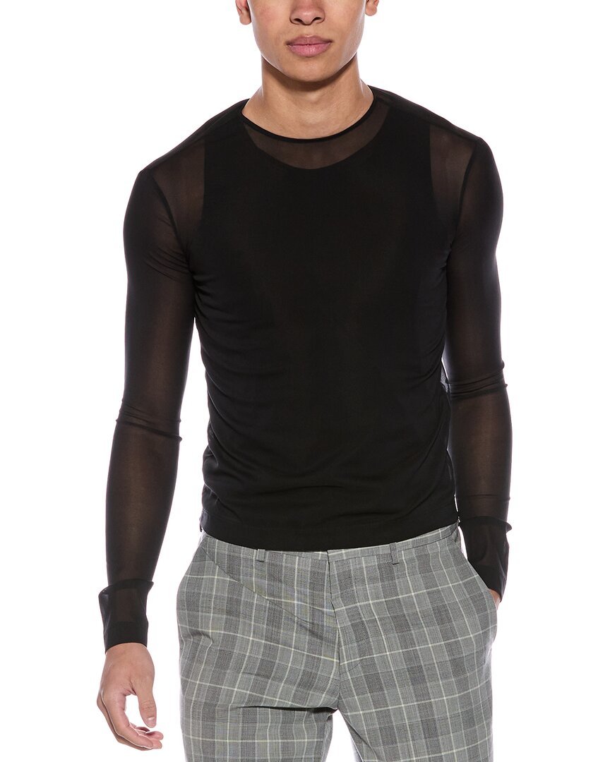Valentino Valentino Mens  Sheer Silk-Blend T-Shirt, M, Black