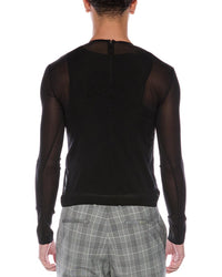 Valentino Valentino Mens  Sheer Silk-Blend T-Shirt, M, Black