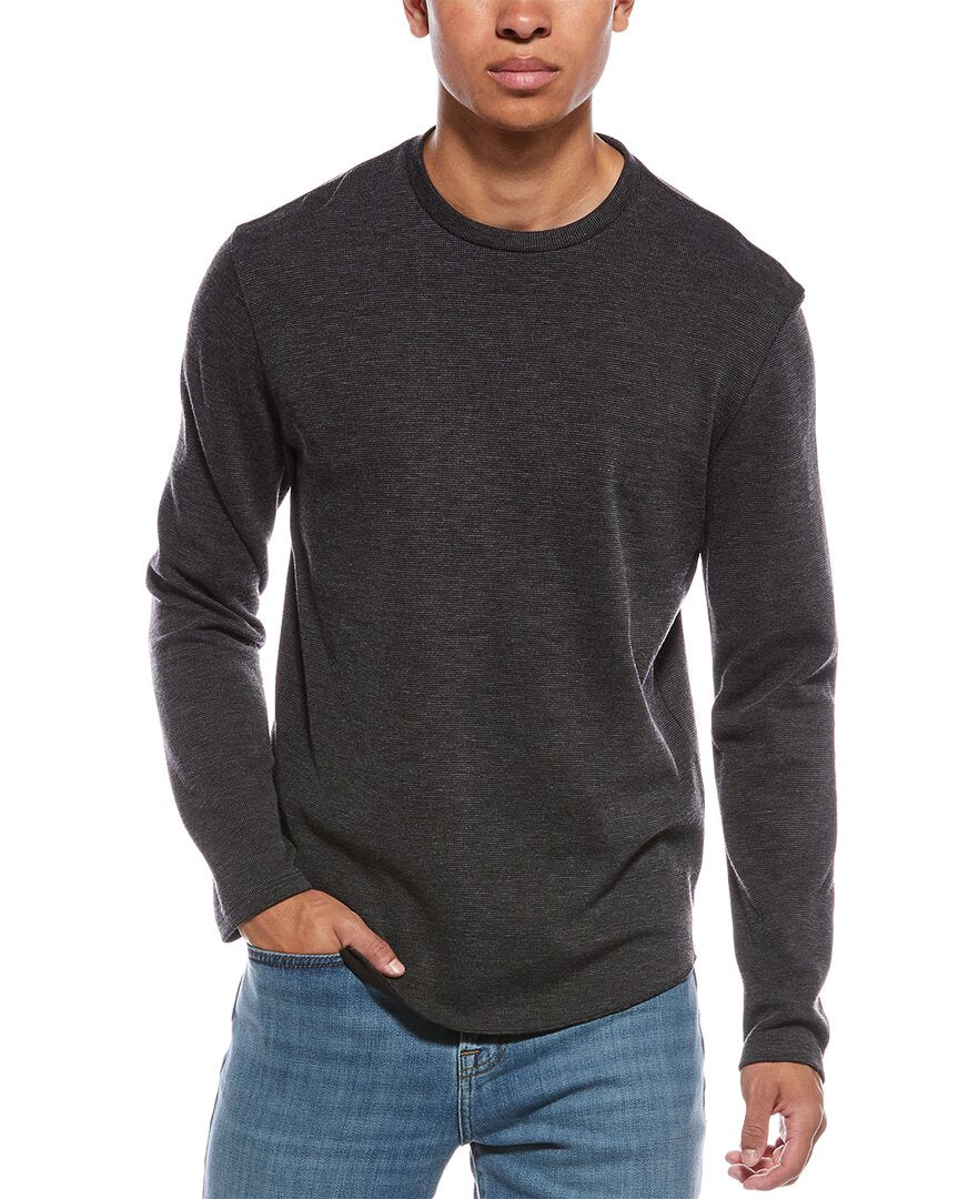 Vince Rib Flat Back Pullover Black