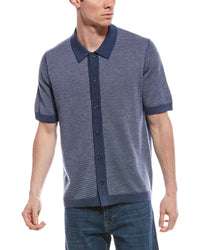 Vince Birdseye Wool Shirt Blue Regular XL