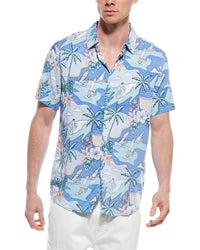 Endless Summer Button-Down Shirt Blue