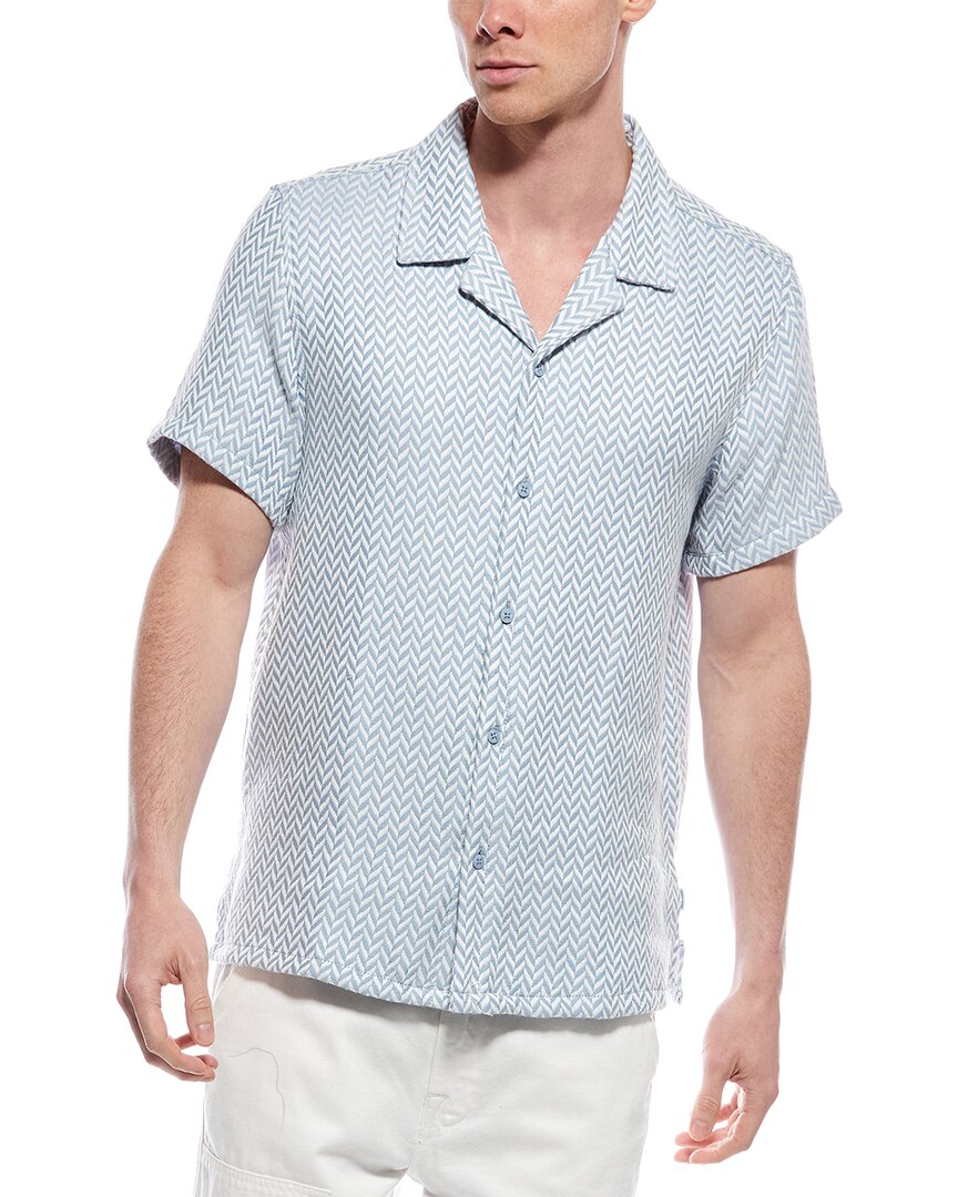 Endless Summer Jacquard Camp Shirt Regular S Blue
