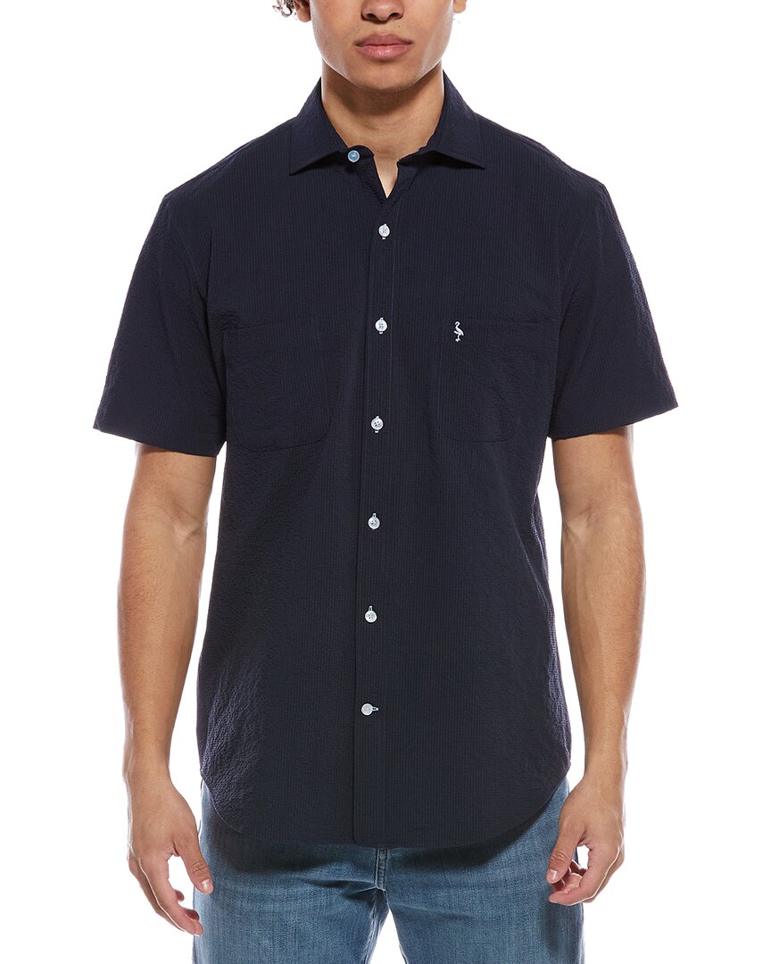 Tailorbyrd Solid Seersucker Short Sleeve Shirt