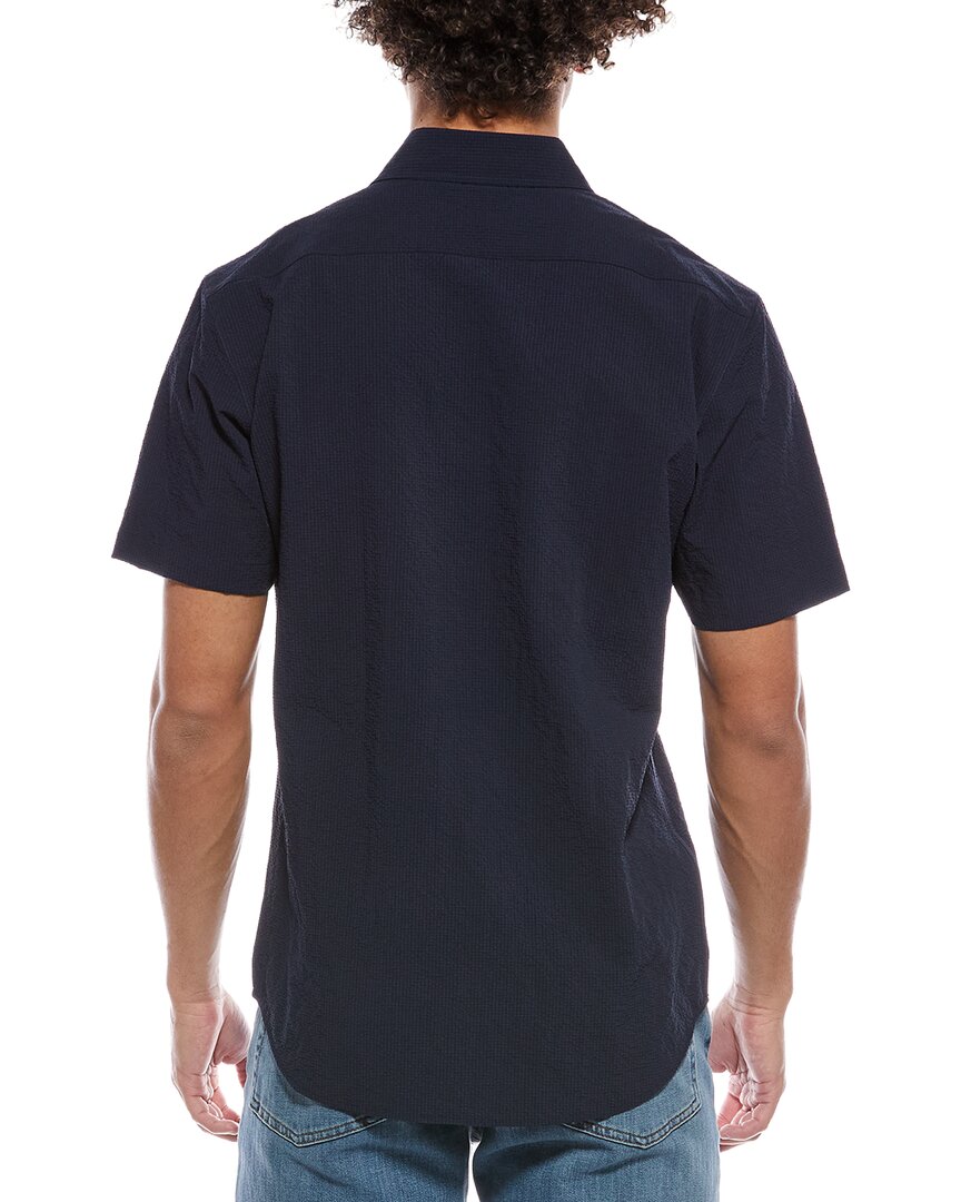 Tailorbyrd Solid Seersucker Short Sleeve Shirt