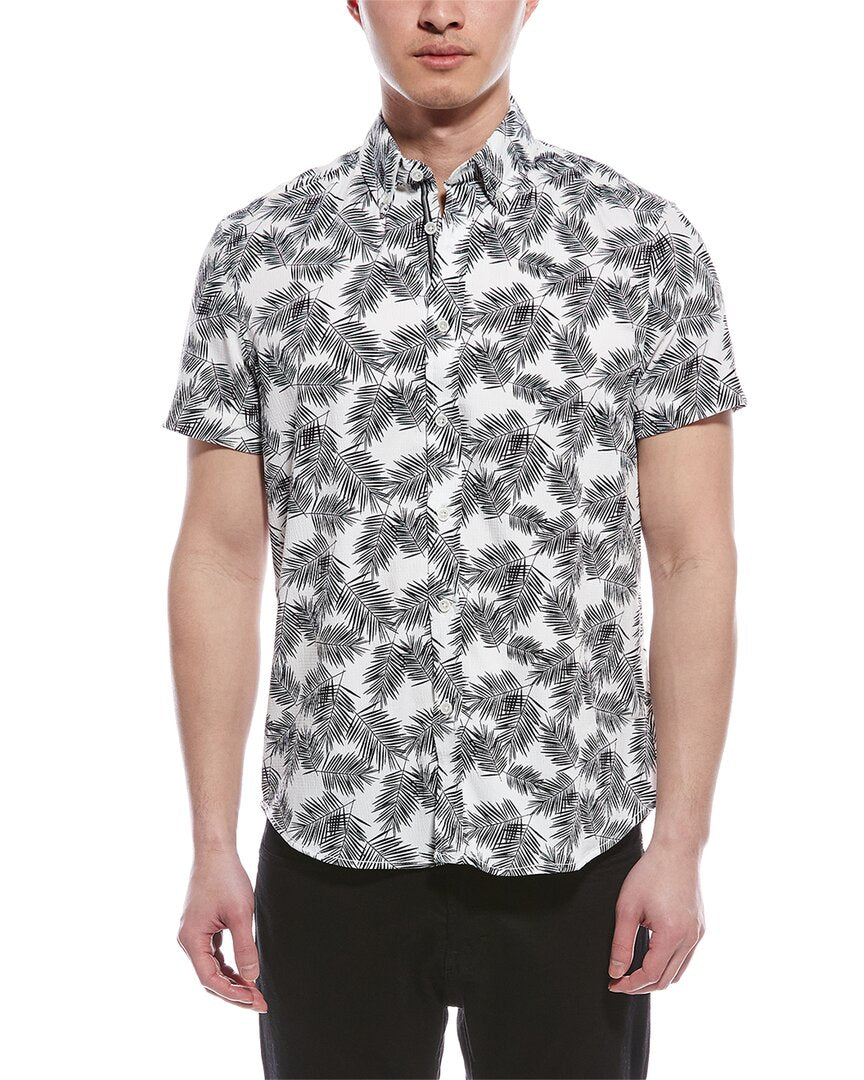 Report Collection Seersucker Shirt Black