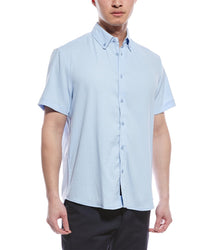 Report Collection Seersucker Shirt Blue