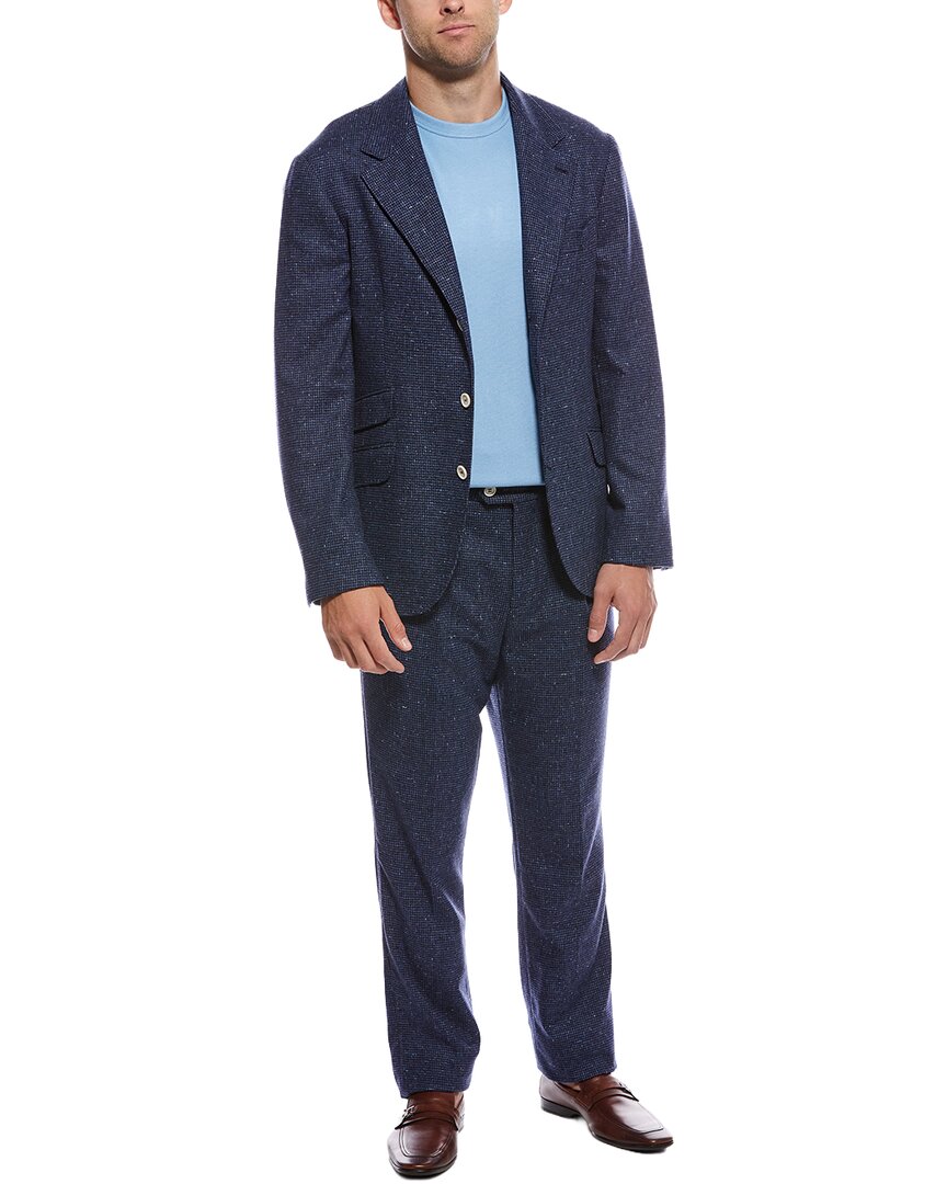 Brunello Cucinelli 2Pc Pleated-Front Wool & Cashmere-Blend Suit