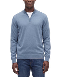 Raffi Jersey 1/4-Zip Mock Neck Sweater