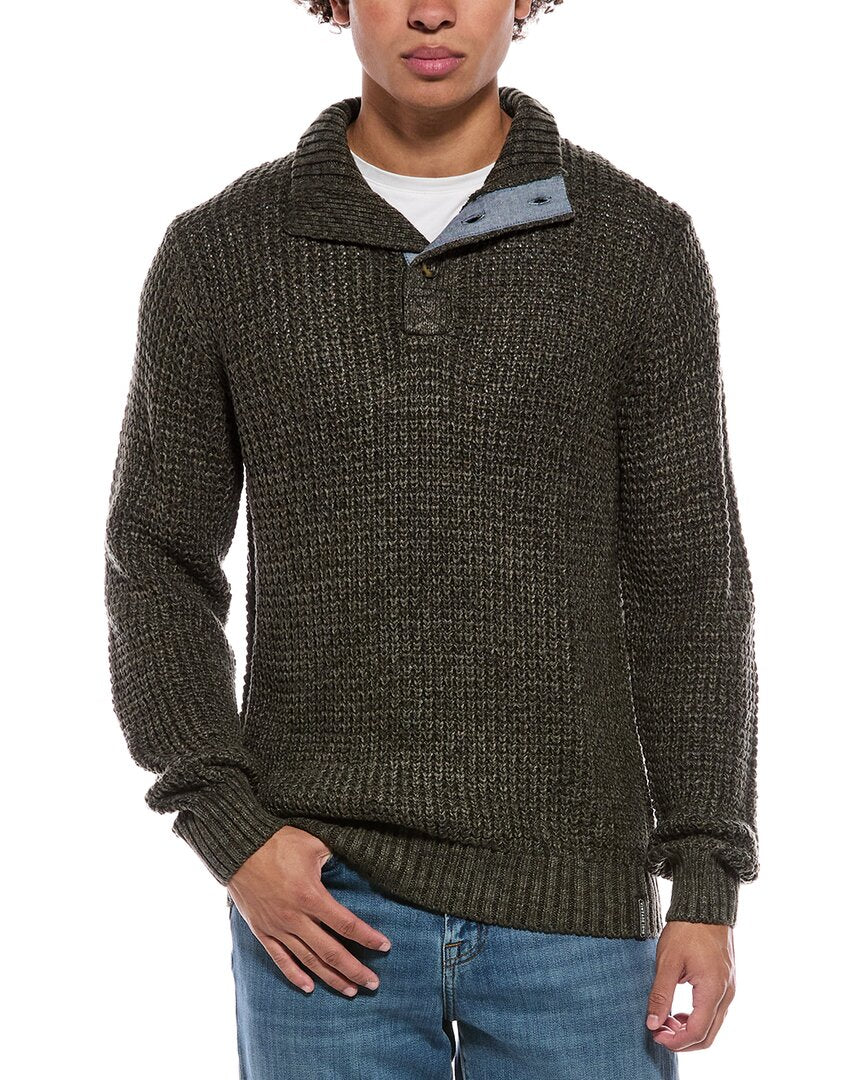 Weatherproof Vintage Textured Mixy Quarter Button Pullover