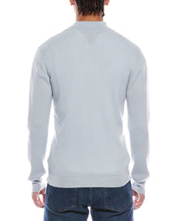 Brodie Cashmere Ribbed Wool & Cashmere-Blend 1/4-Zip Mock Neck Sweater