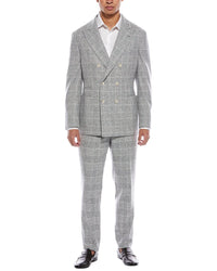 Brunello Cucinelli 2Pc Silk, Wool & Cashmere-Blend Suit With Pleated Pant