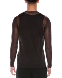 Valentino Valentino Sheer Silk Crewneck Sweater