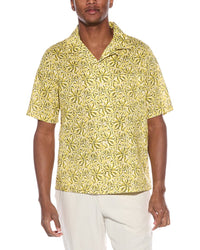 Onia Air Convertible Linen-Blend Vacation Shirt Regular S Yellow