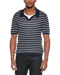Onia Linen Polo Shirt Regular L Blue