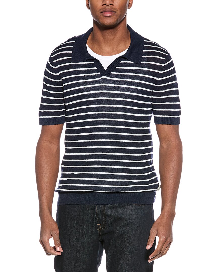 Onia Linen Polo Shirt Regular L Blue