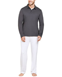 Barefoot Dreams Mc Pima Long Sleeve Polo Shirt