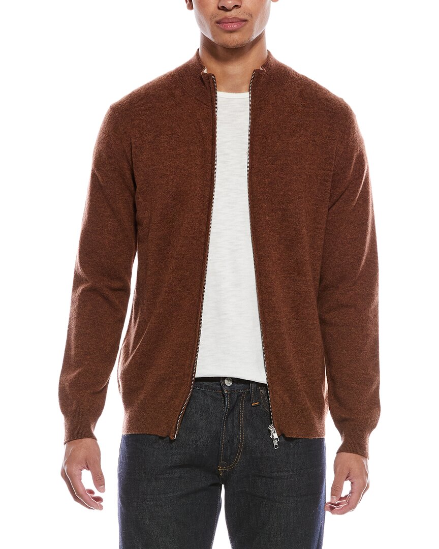 Brodie Cashmere Brodie Cashmere Zip Up Wool & Cashmere-Blend Funnel Neck Cardigan