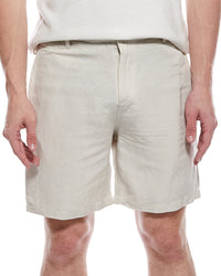 Tahari Woven Flat Front Linen-Blend Short