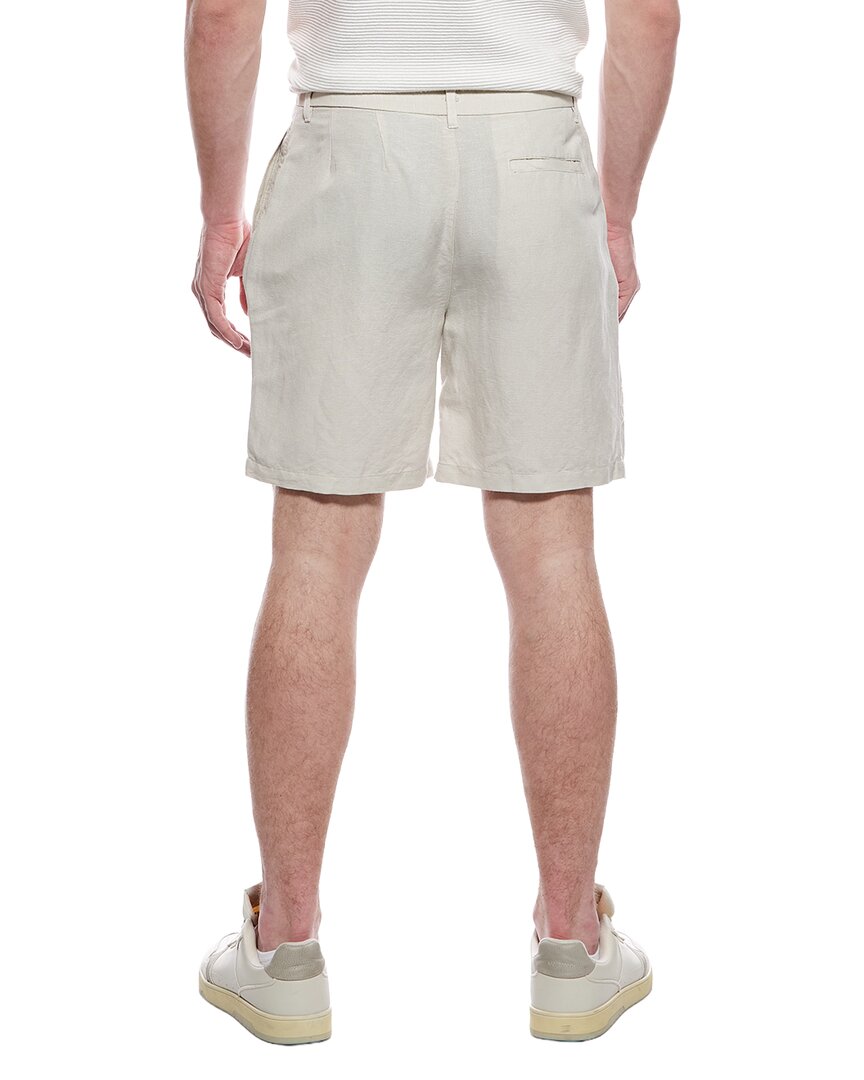 Tahari Woven Flat Front Linen-Blend Short