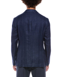 Eleventy Single Breasted Linen & Wool-Blend Jacket