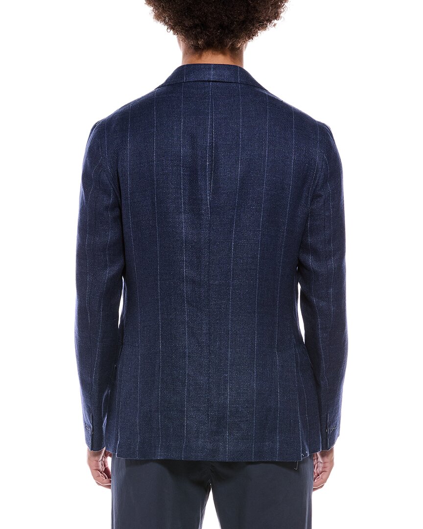 Eleventy Single Breasted Linen & Wool-Blend Jacket