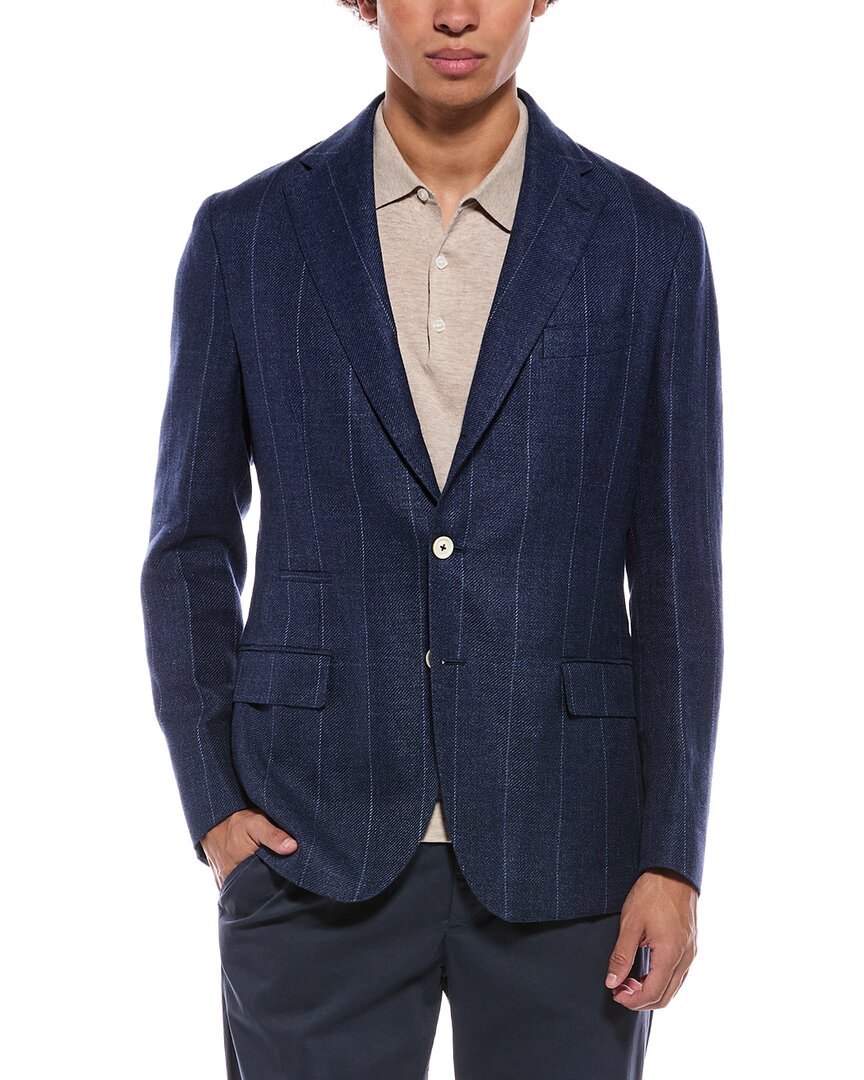 Eleventy Single Breasted Linen & Wool-Blend Jacket