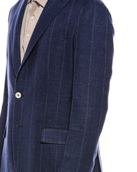 Eleventy Single Breasted Linen & Wool-Blend Jacket