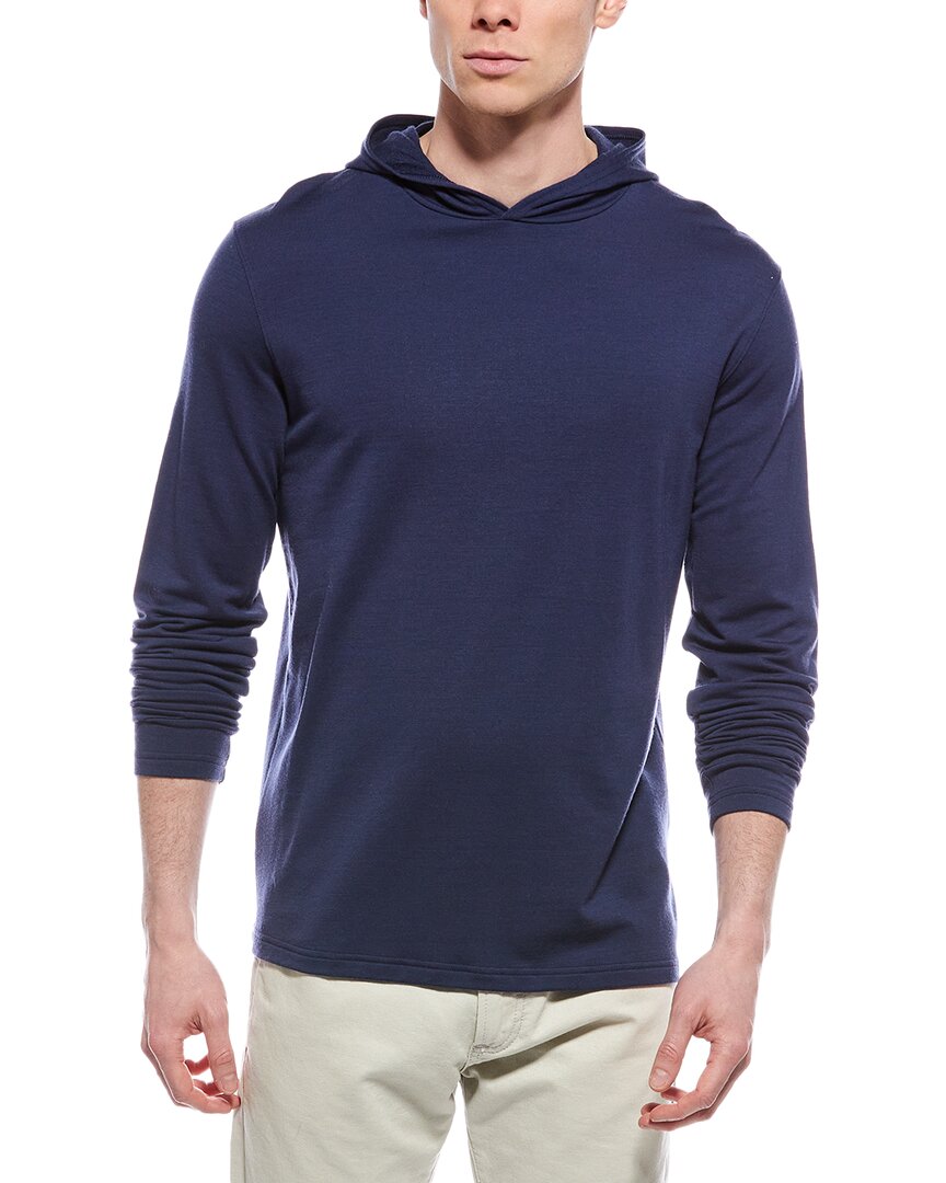 Peter Millar Excursionist Flex Wool-Blend Hoodie Blue